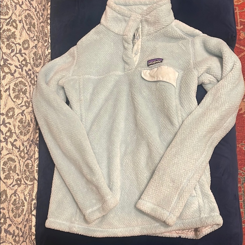 Patagonia Women's Soft Blue Cowl Neck Pullover Sweater